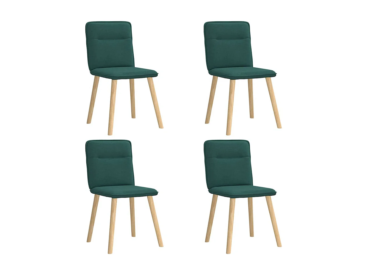 Chaises à manger lot de 4 vert foncé tissu