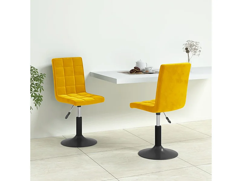 Sillas de comedor giratorias 2 unidades terciopelo amarillo mostaza