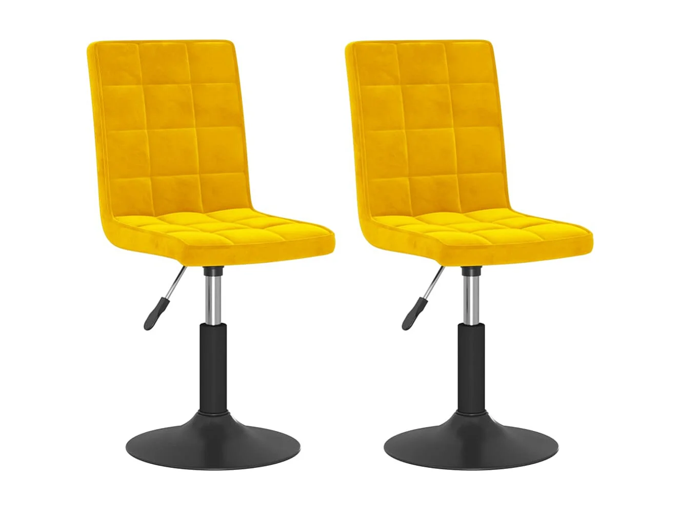 Chaises pivotantes à manger lot de 2 jaune moutarde velours