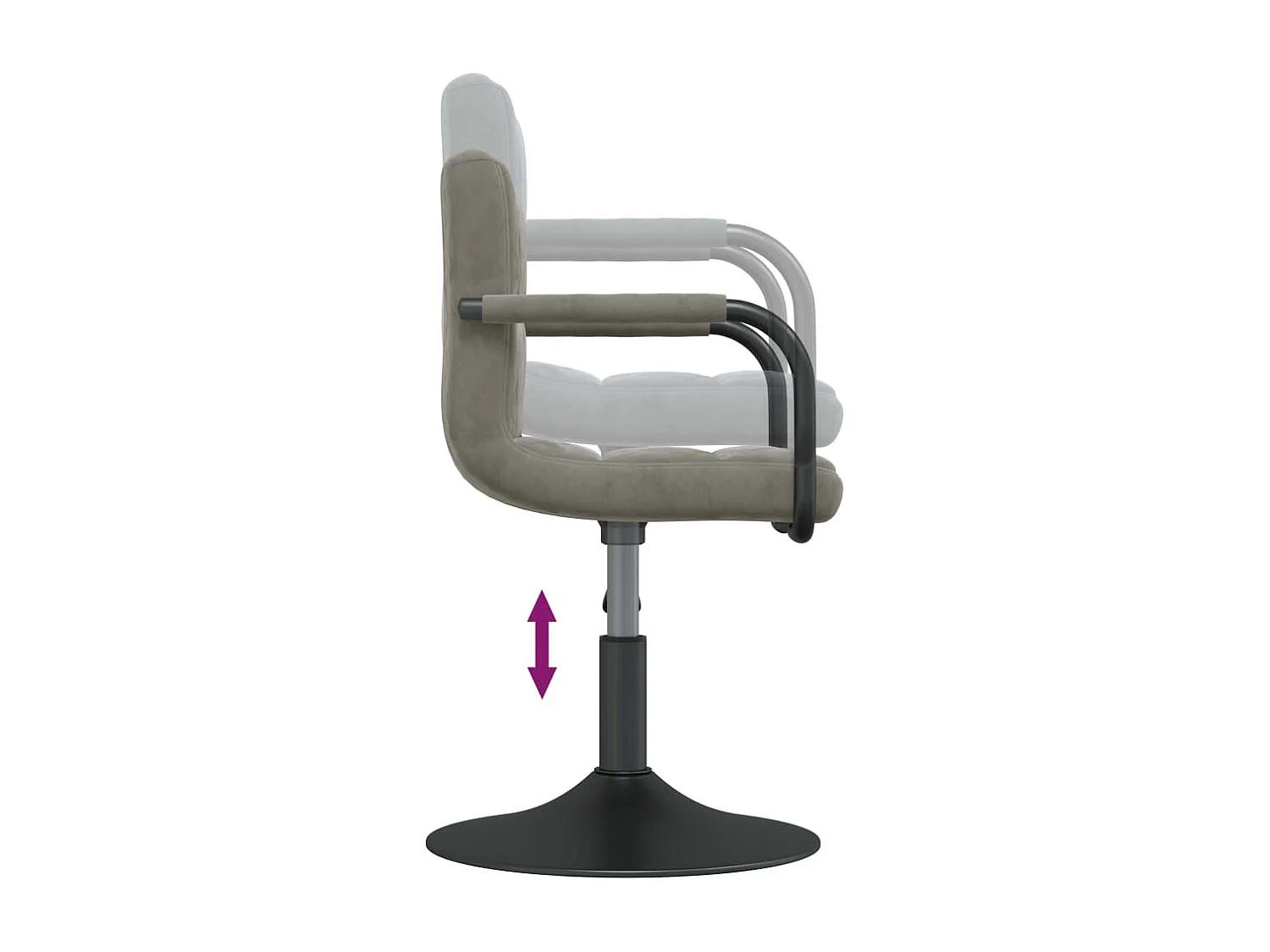 Chaises pivotantes à manger lot de 2 gris clair velours