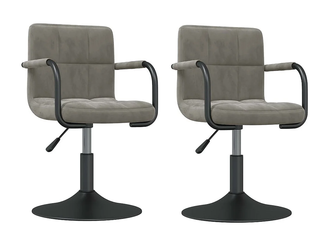 Chaises pivotantes à manger lot de 2 gris clair velours