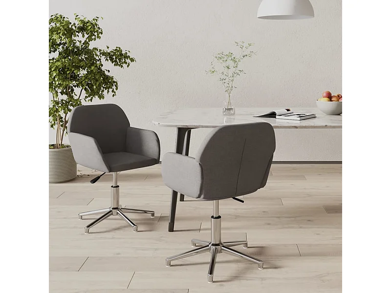 Sillas de comedor giratorias 2 unidades tela gris claro