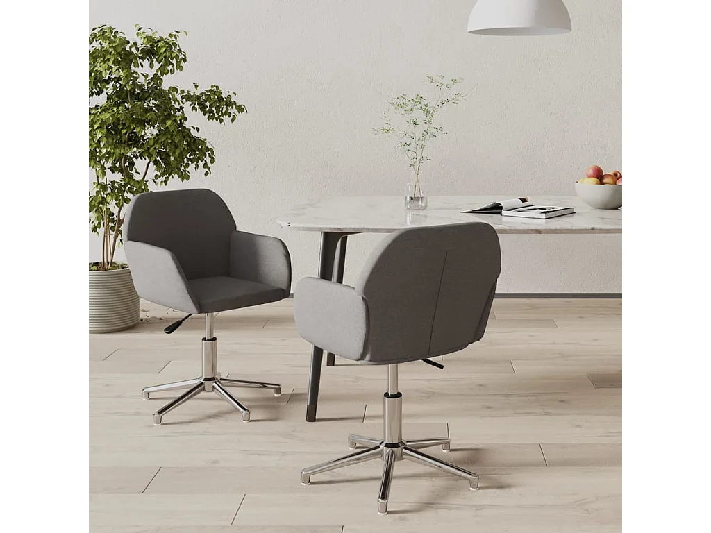 Sillas de comedor giratorias 2 unidades tela gris claro