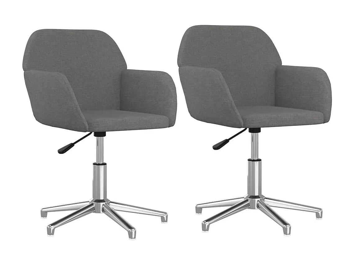 Sillas de comedor giratorias 2 unidades tela gris claro