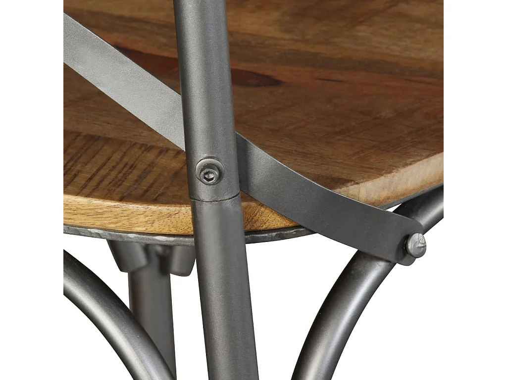 Chaises à manger lot de 4 bois de manguier massif et acier