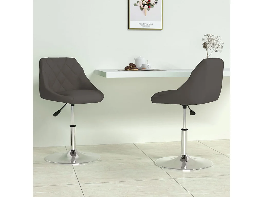 Sillas de comedor giratorias 2 unidades terciopelo gris oscuro
