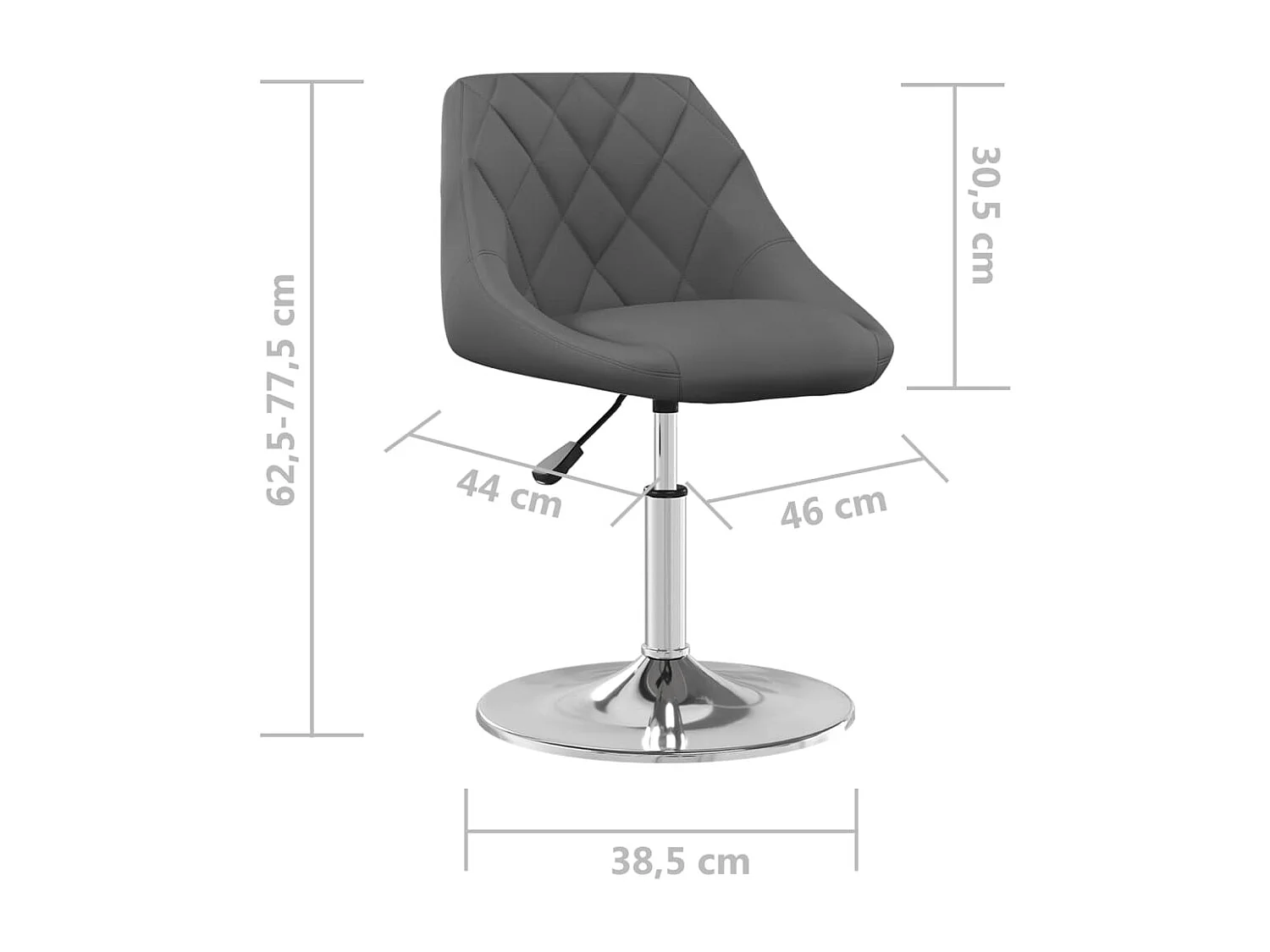Sillas de comedor giratorias 2 unidades terciopelo gris oscuro