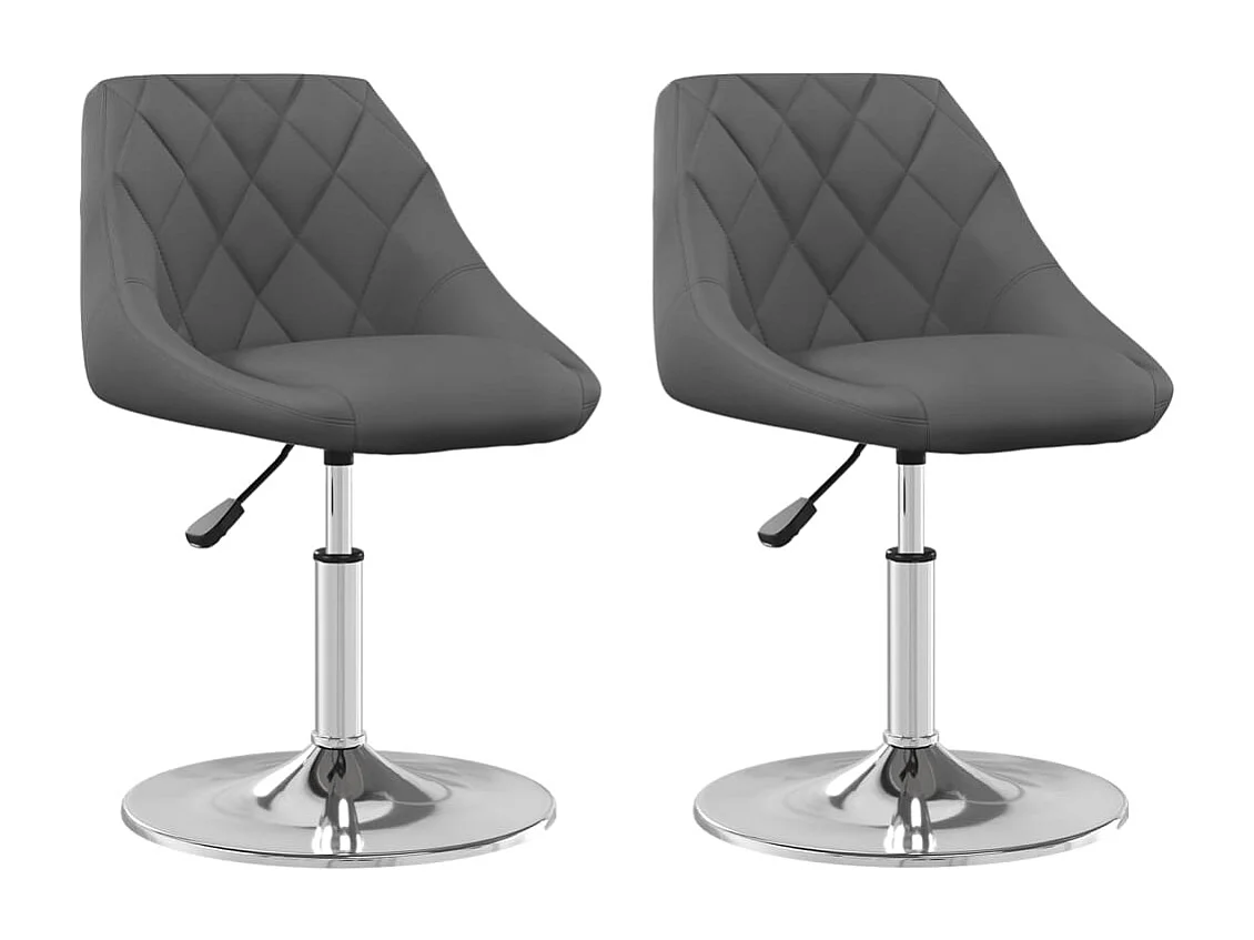 Sillas de comedor giratorias 2 unidades terciopelo gris oscuro