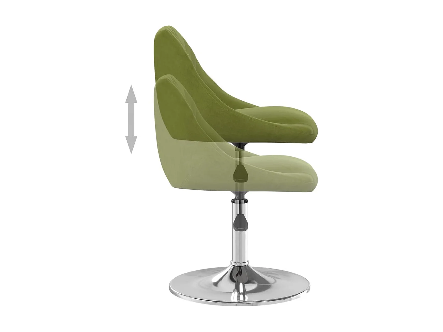 Sillas de comedor giratorias 4 unidades terciopelo verde claro