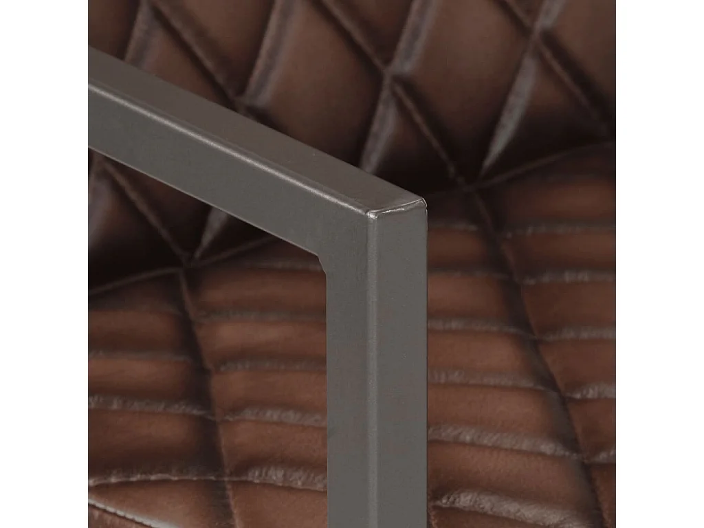 Eetkamerstoelen 2 st echt leer bruin