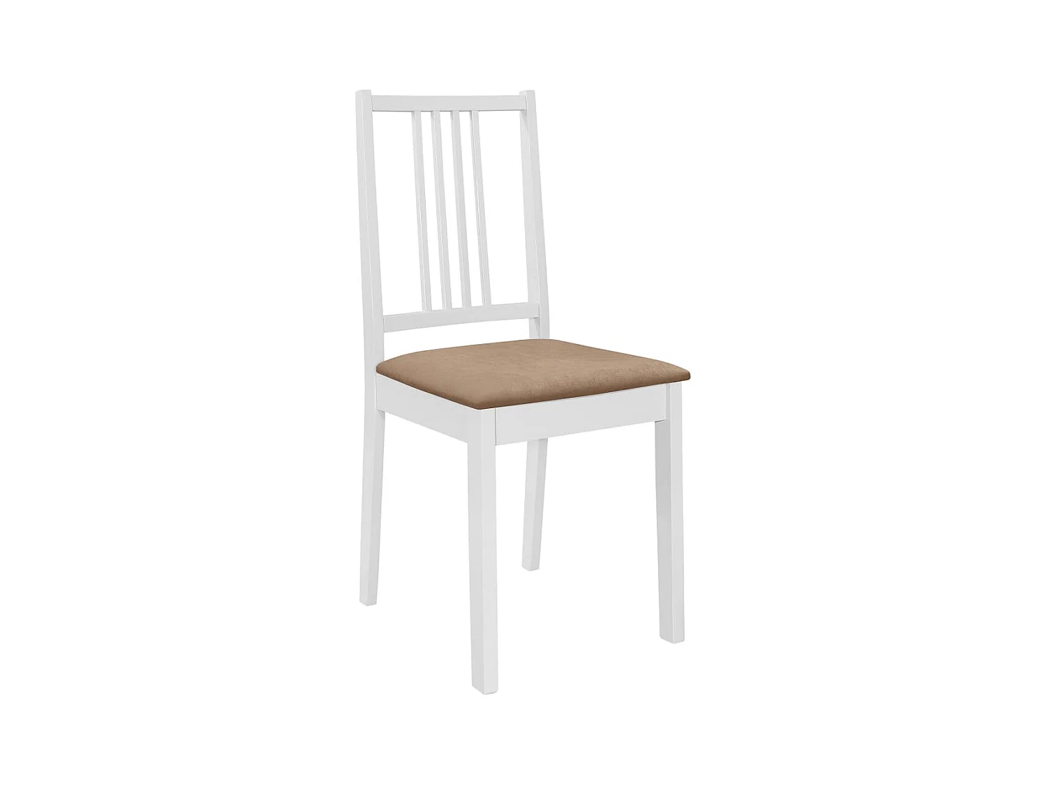 Chaises à manger avec coussins lot de 4 blanc bois solide