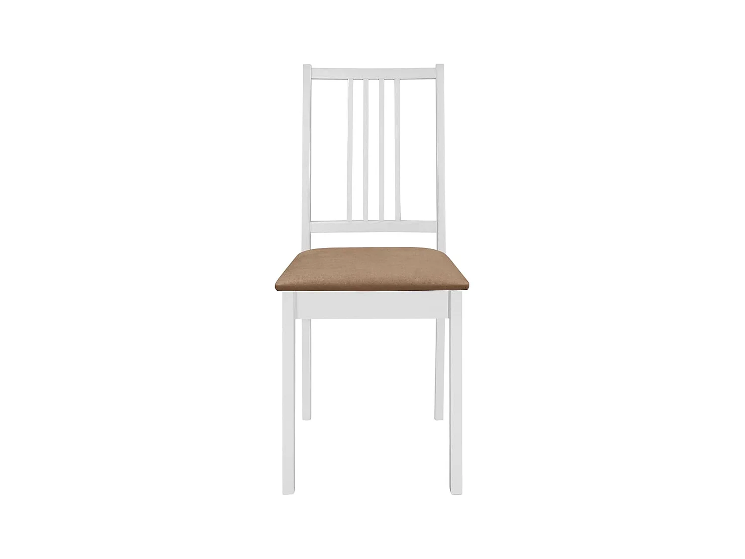 Chaises à manger avec coussins lot de 4 blanc bois solide