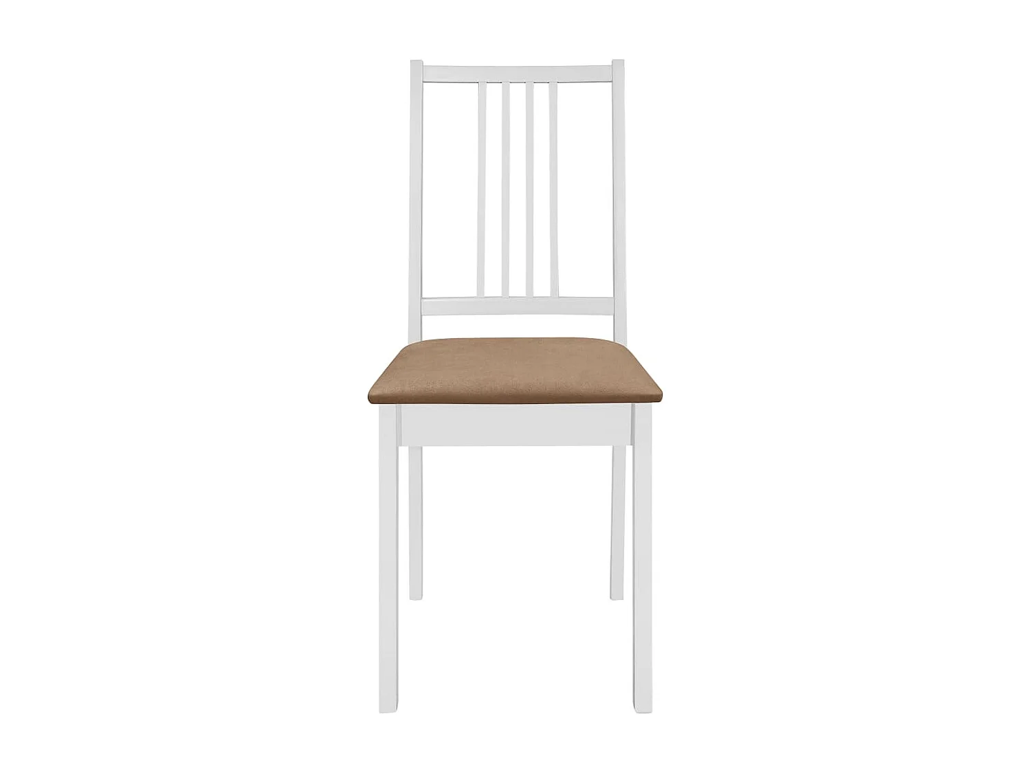 Chaises à manger avec coussins lot de 4 blanc bois solide