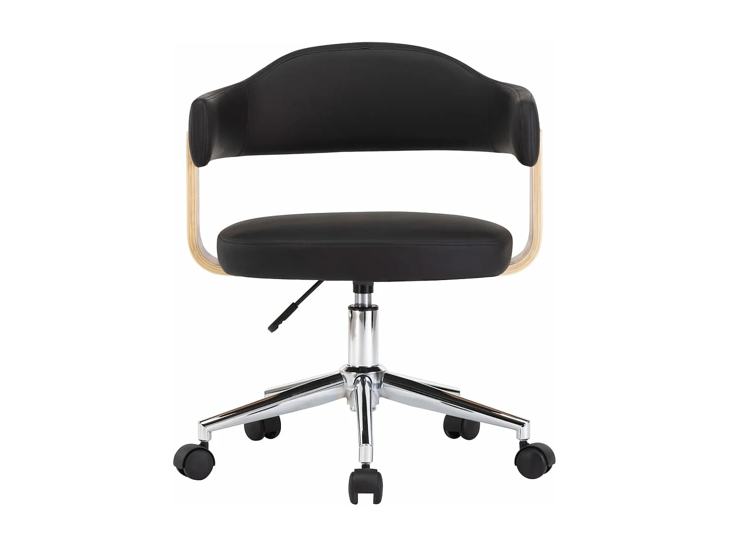 Eetkamerstoelen draaibaar 4 st kunstleer zwart