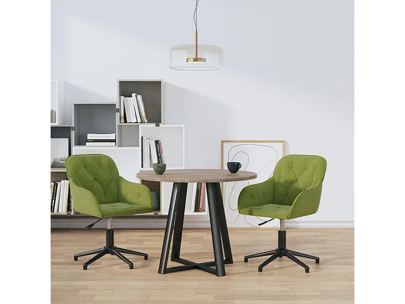 Sillas de comedor giratorias 2 unidades terciopelo verde claro
