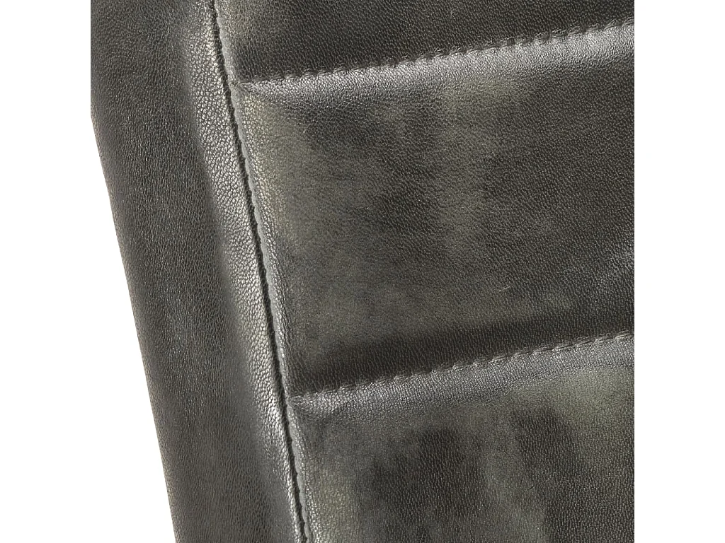 Eetkamerstoelen 2 st echt leer grijs