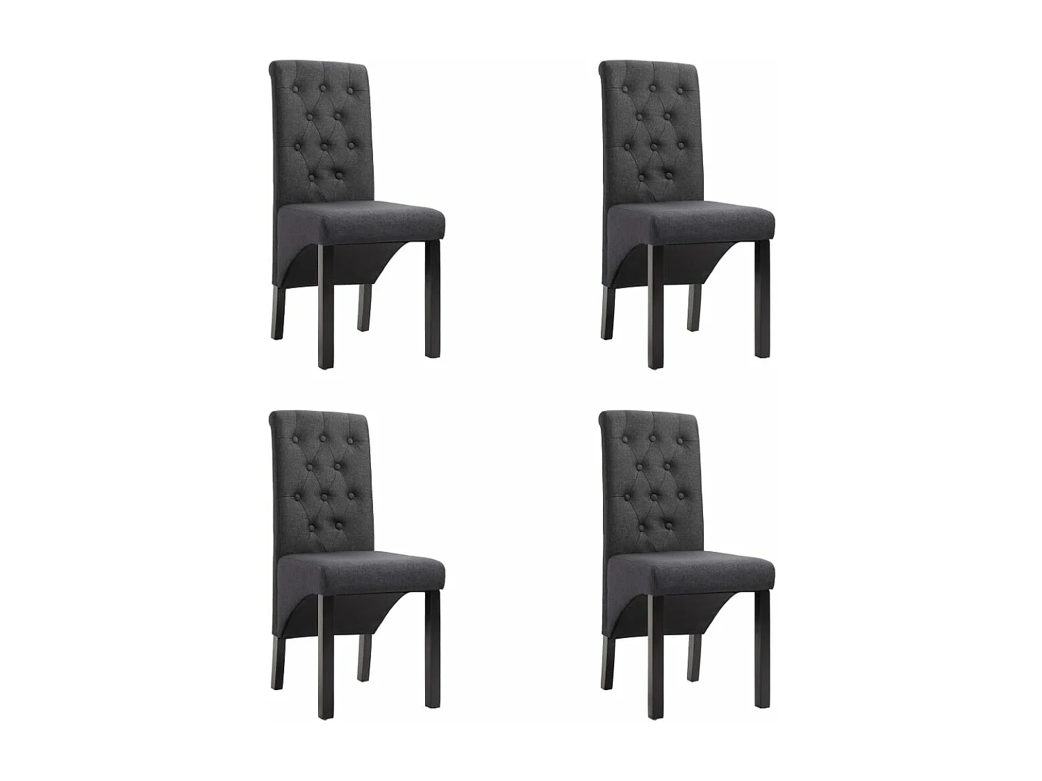 Chaises à manger lot de 4 gris foncé tissu