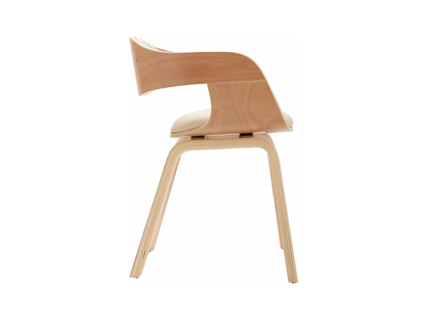 Sillas de comedor 4 unidades madera curvada y cuero sintético