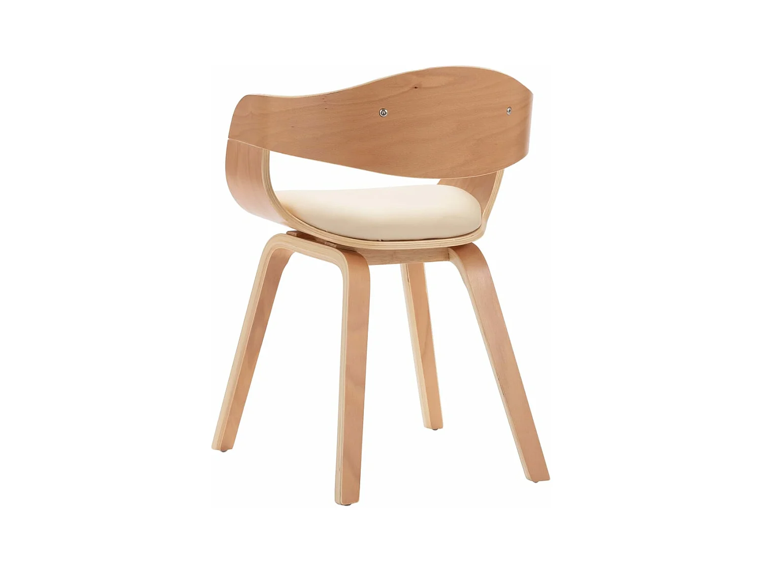 Sillas de comedor 4 unidades madera curvada y cuero sintético