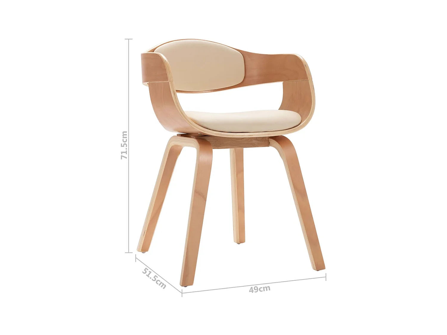 Sillas de comedor 4 unidades madera curvada y cuero sintético