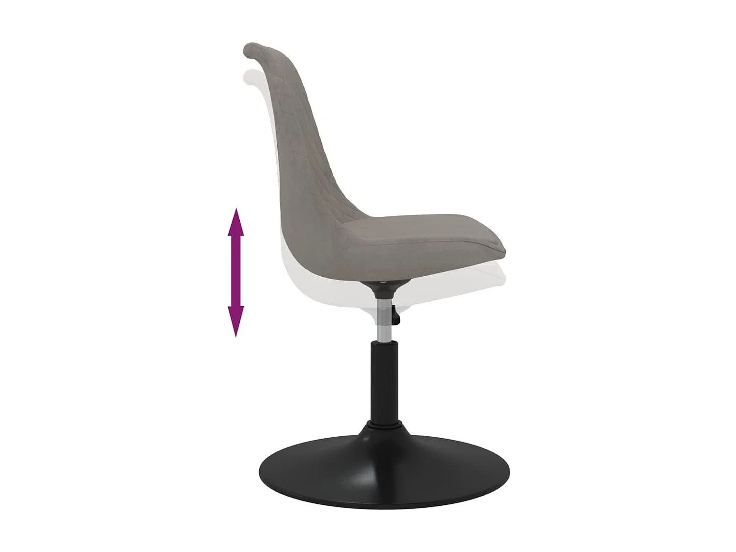 Chaises à dîner pivotantes 4 pièces Gris clair Velours