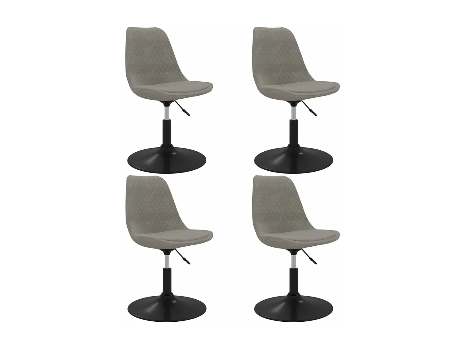 Chaises à dîner pivotantes 4 pièces Gris clair Velours