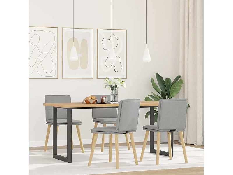 Chaises à manger lot de 4 gris nuage tissu