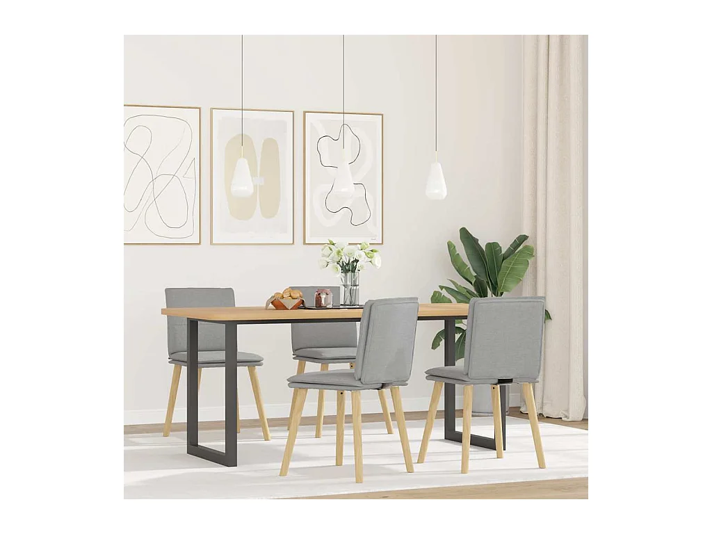 Chaises à manger lot de 4 gris nuage tissu