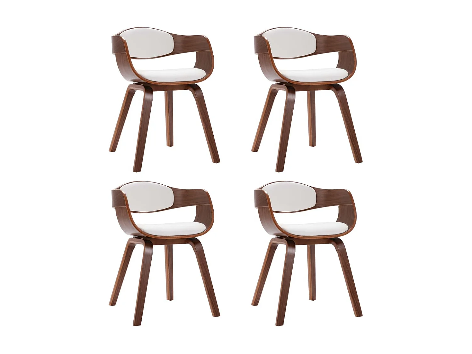 Chaises à manger lot de 4 bois courbé et similicuir