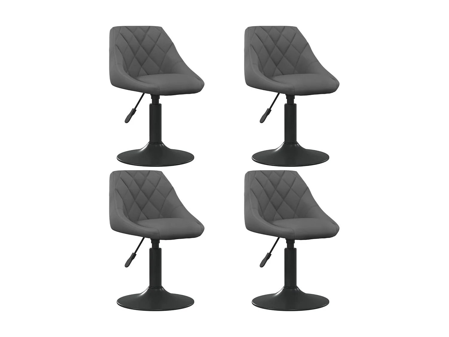 Chaises pivotantes à manger lot de 4 gris foncé velours