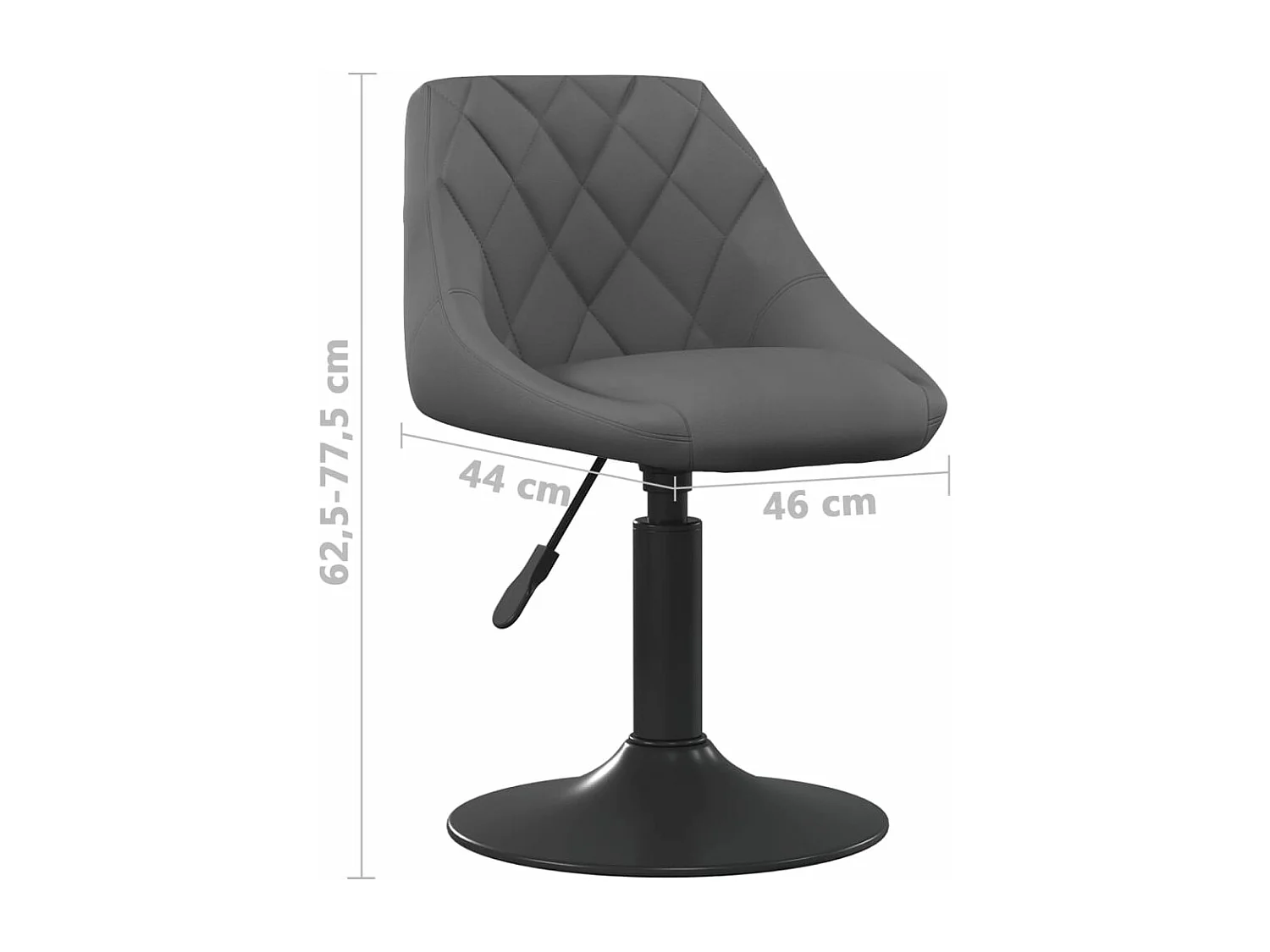 Chaises pivotantes à manger lot de 4 gris foncé velours