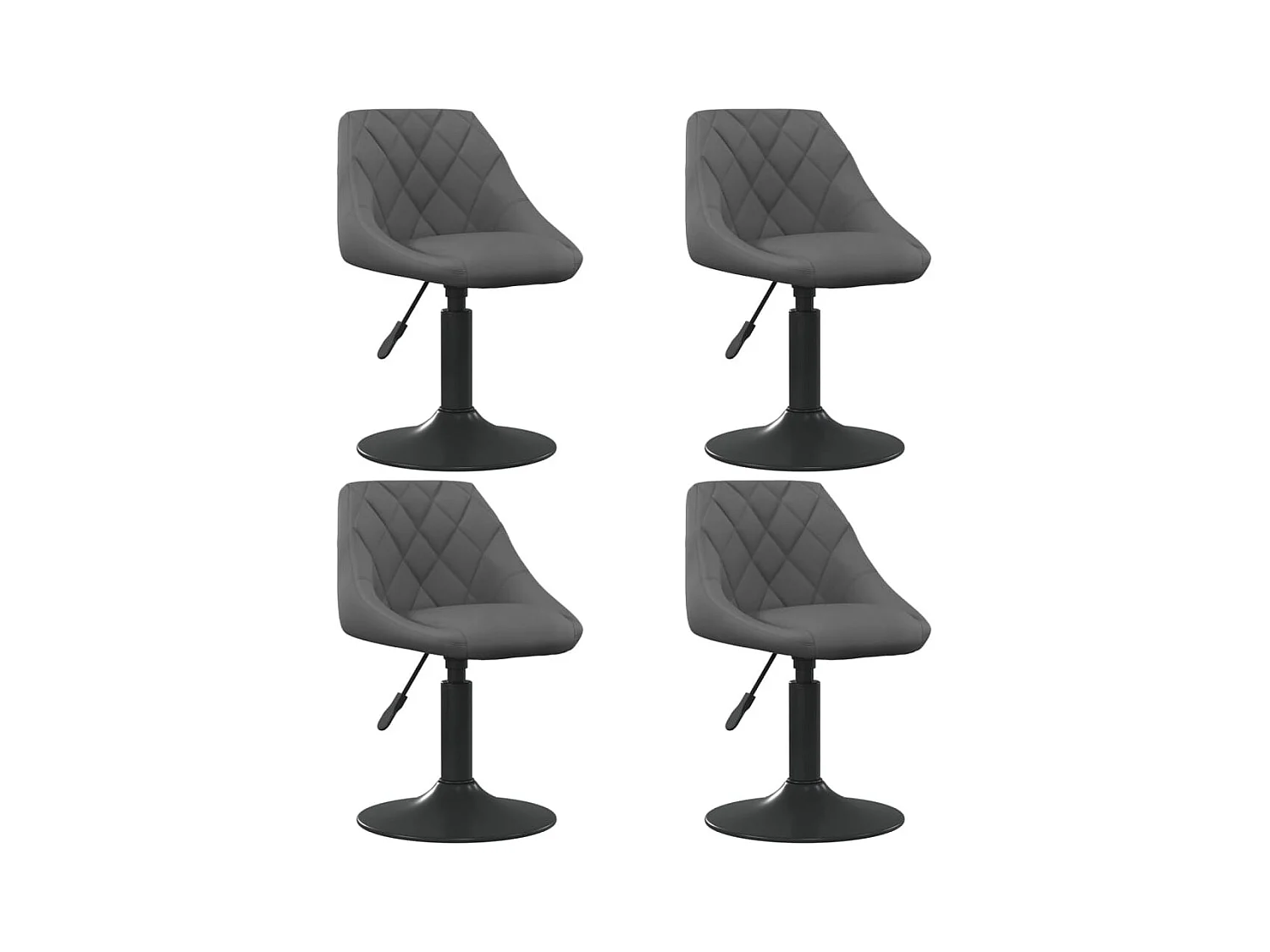 Chaises pivotantes à manger lot de 4 gris foncé velours