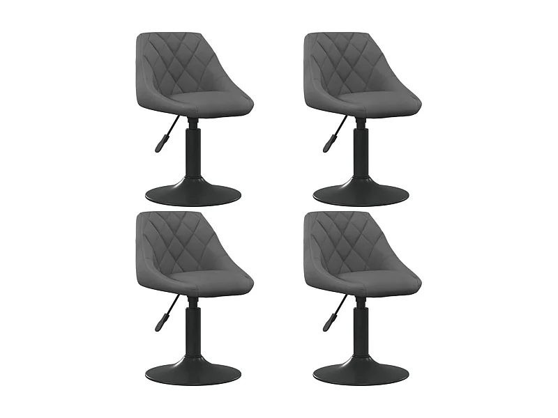 Chaises pivotantes à manger lot de 4 gris foncé velours
