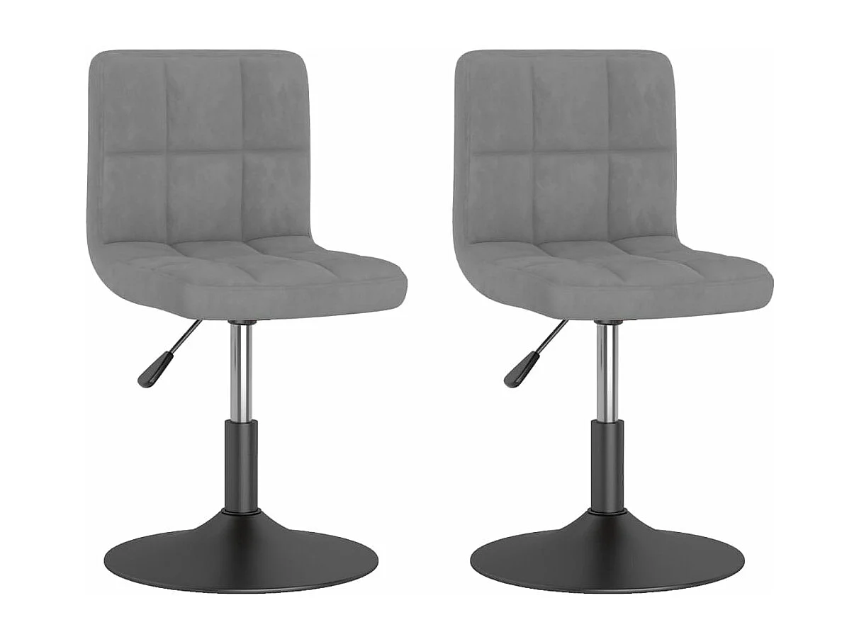 Chaises pivotantes à manger lot de 2 gris clair velours