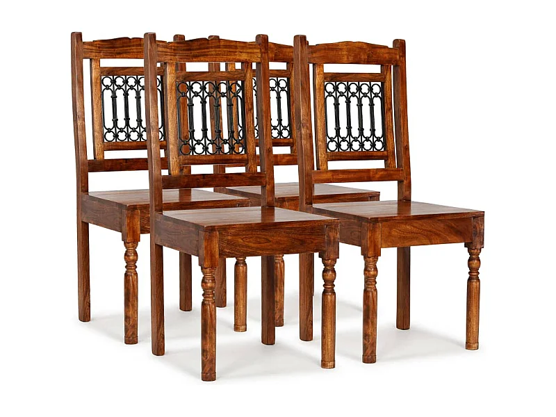 Chaises à manger lot de 4 bois massif avec finition