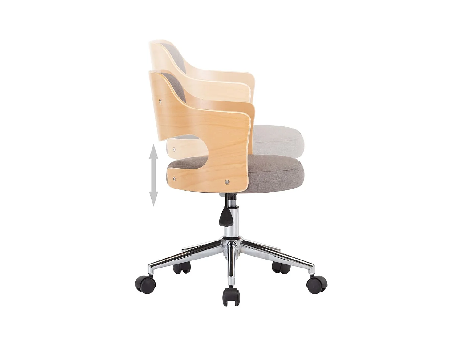 Sillas comedor giratorias 4 unidades madera curvada tela gris taupe