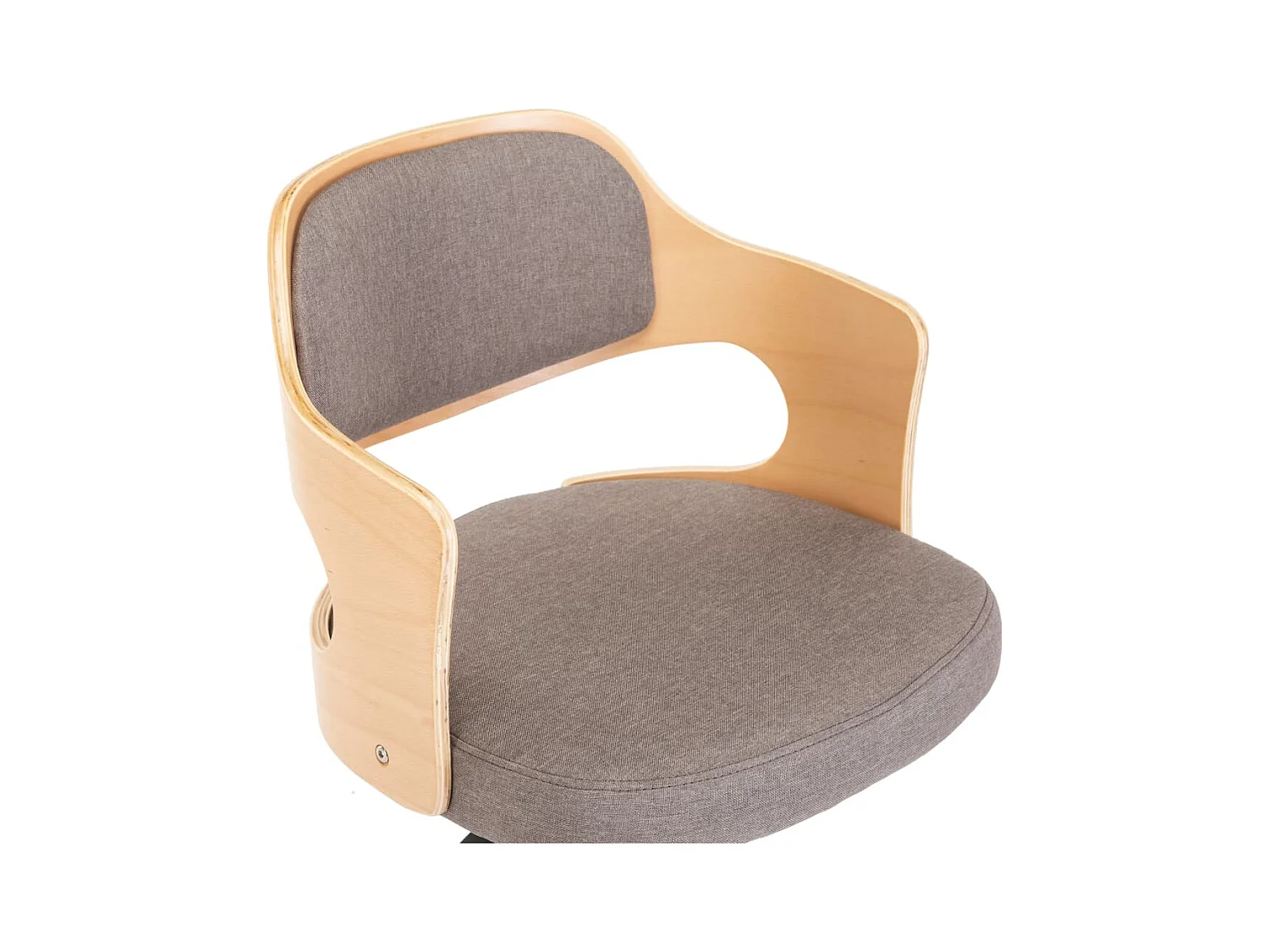 Sillas comedor giratorias 4 unidades madera curvada tela gris taupe