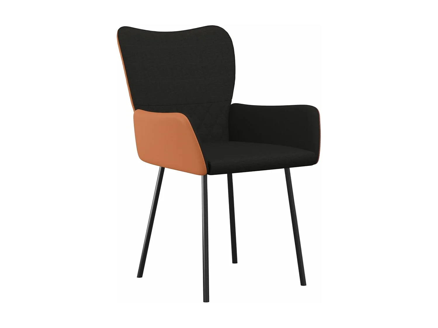 Sillas de comedor 2 unidades cuero sintético y tela negro