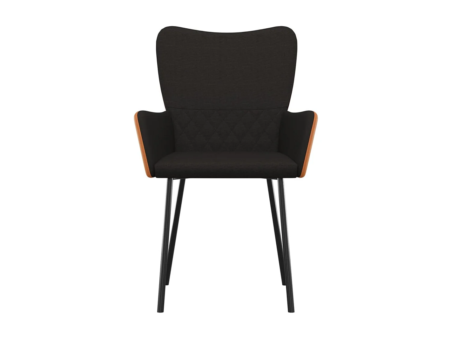 Sillas de comedor 2 unidades cuero sintético y tela negro