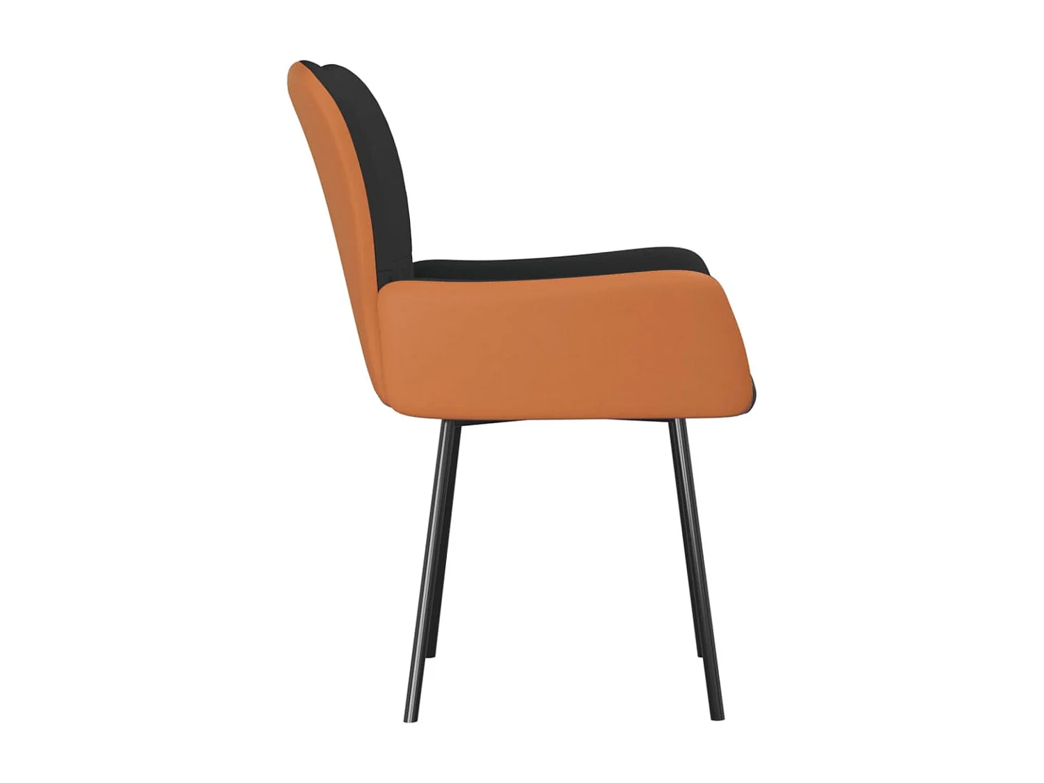 Sillas de comedor 2 unidades cuero sintético y tela negro