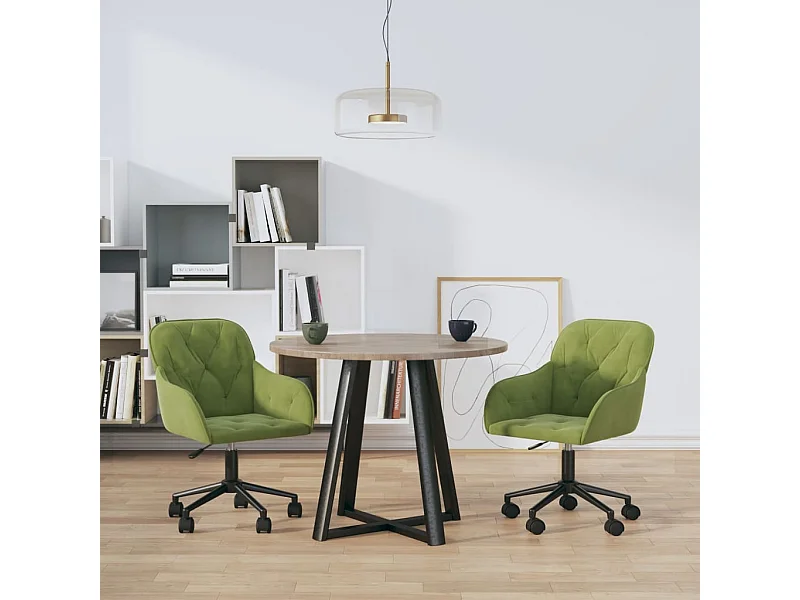 Sillas de comedor giratorias 2 unidades terciopelo verde claro