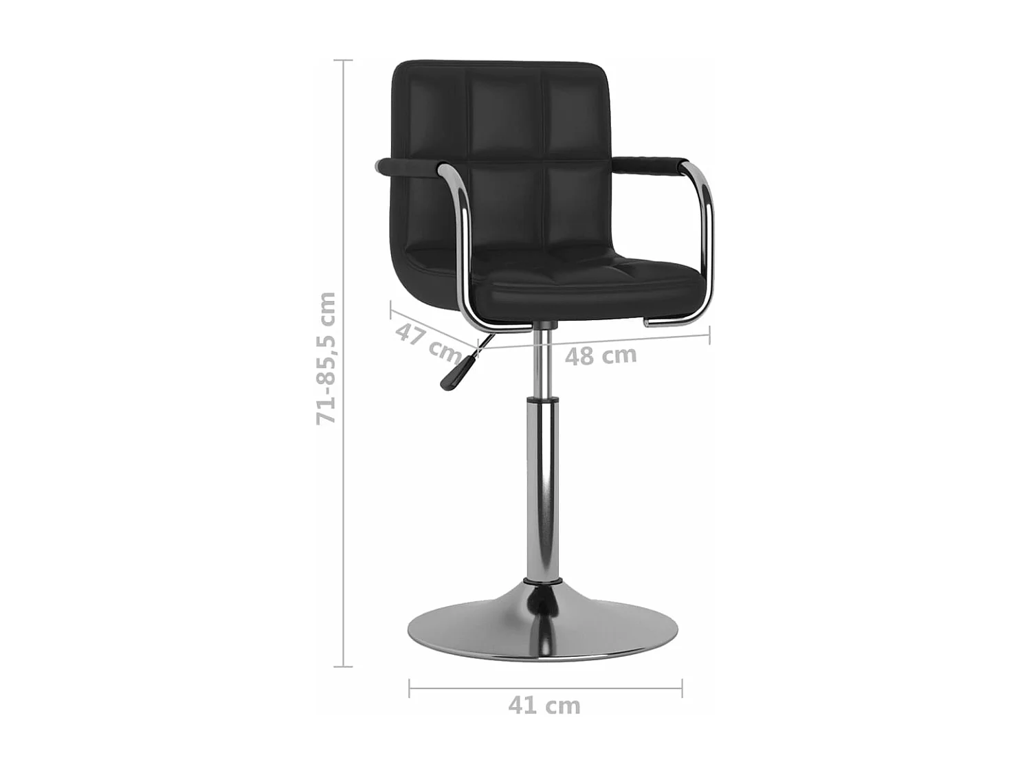 Sillas de comedor giratorias 2 unidades cuero sintético negro