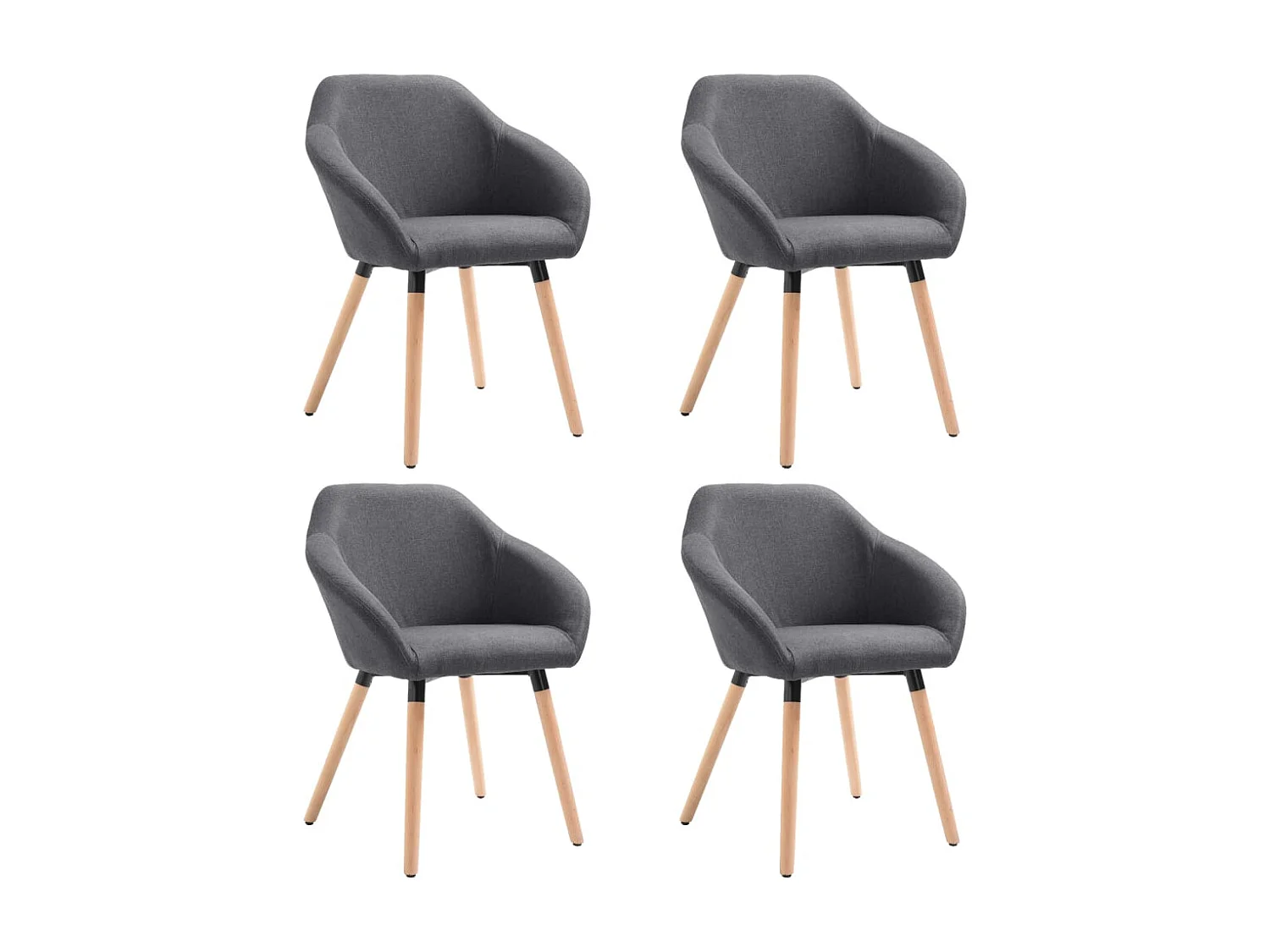 Sillas de comedor giratorias 4 unidades tela gris oscuro