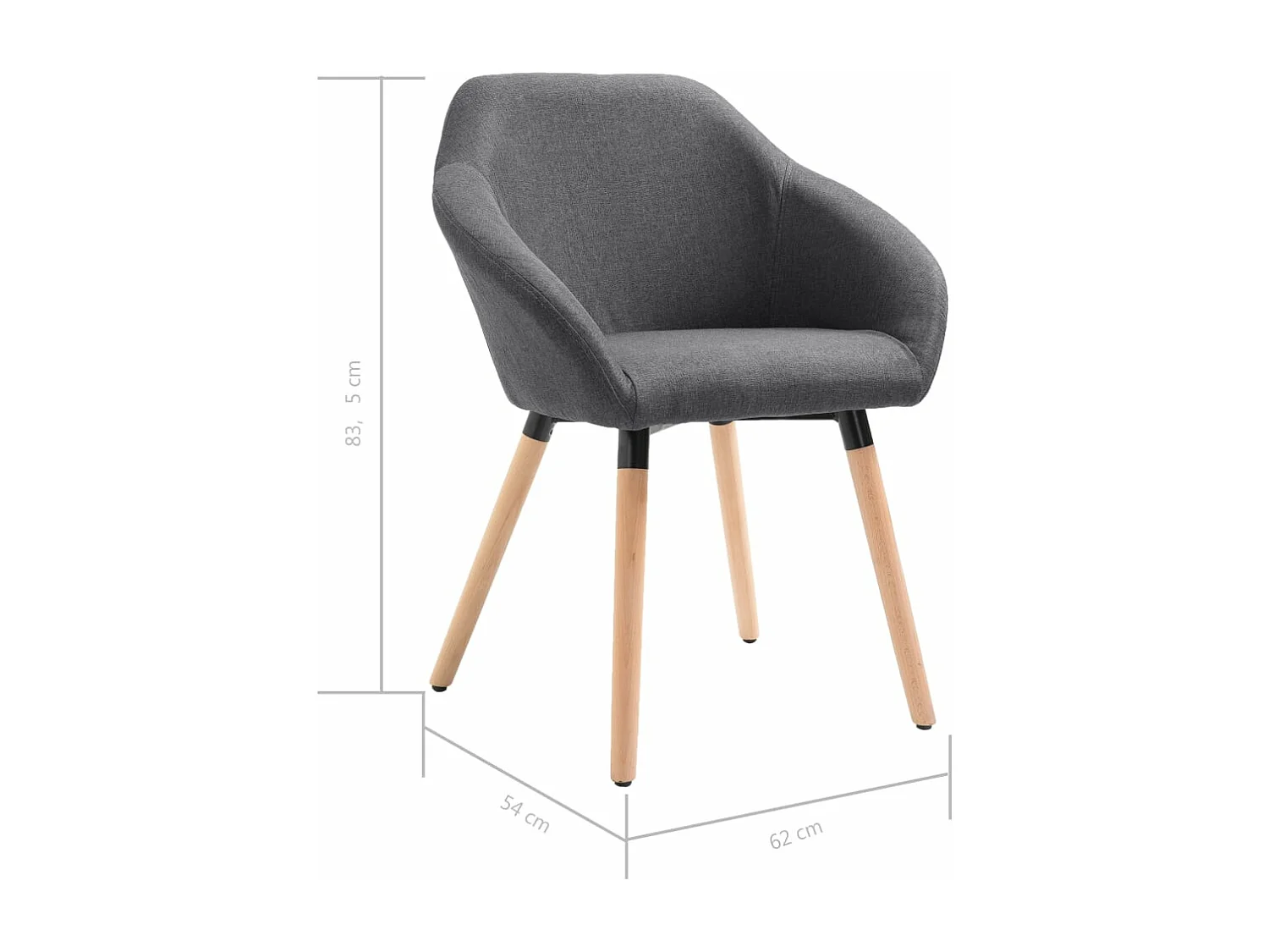 Sillas de comedor giratorias 4 unidades tela gris oscuro