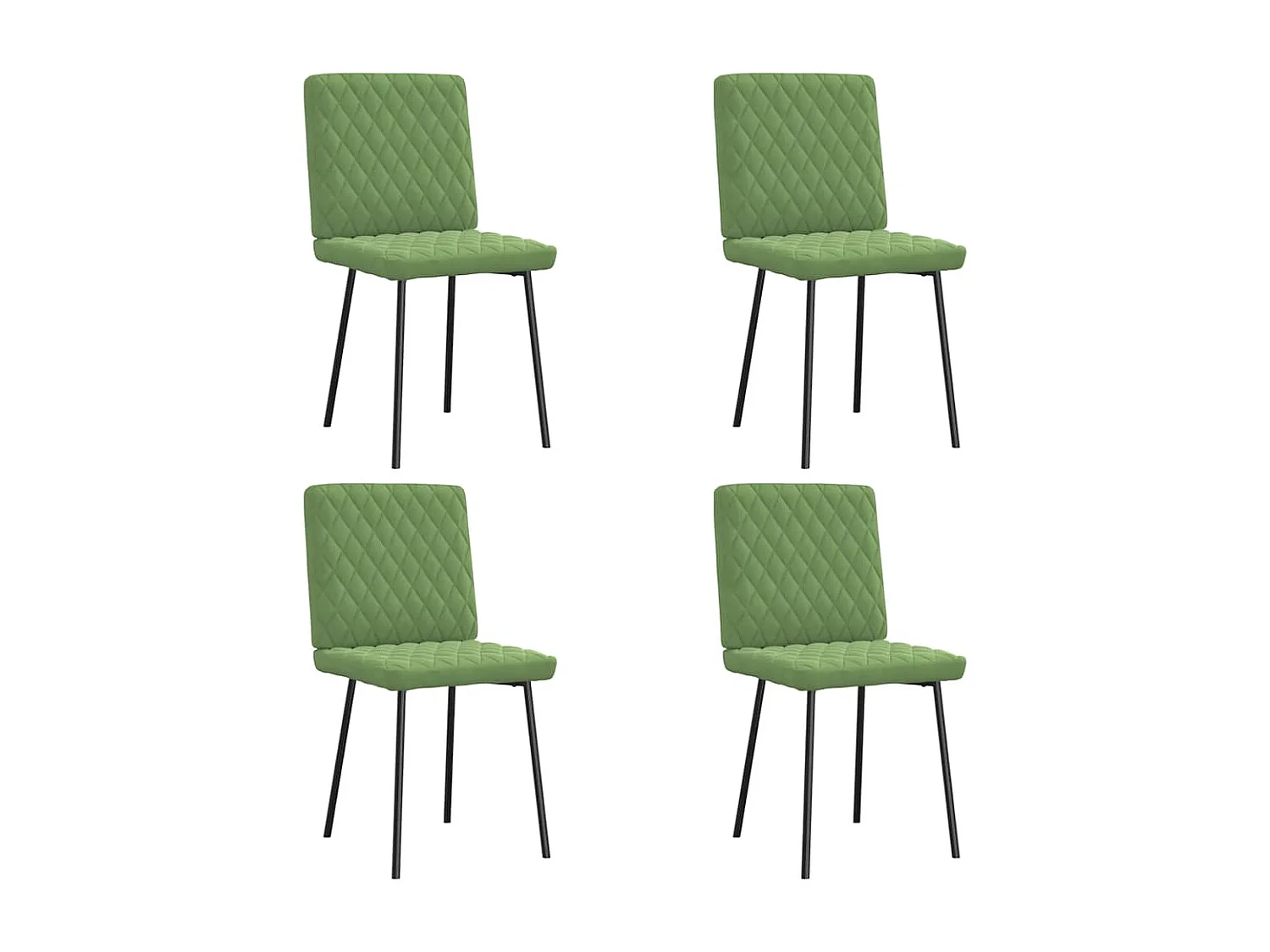 Chaises à manger lot de 4 vert clair velours