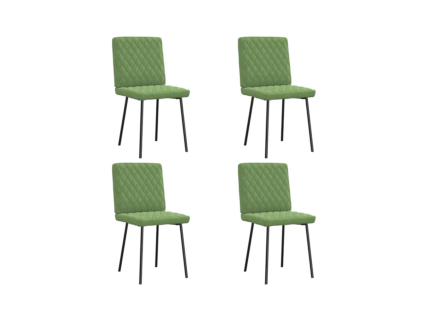 Chaises à manger lot de 4 vert clair velours