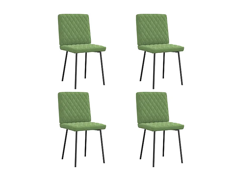 Chaises à manger lot de 4 vert clair velours