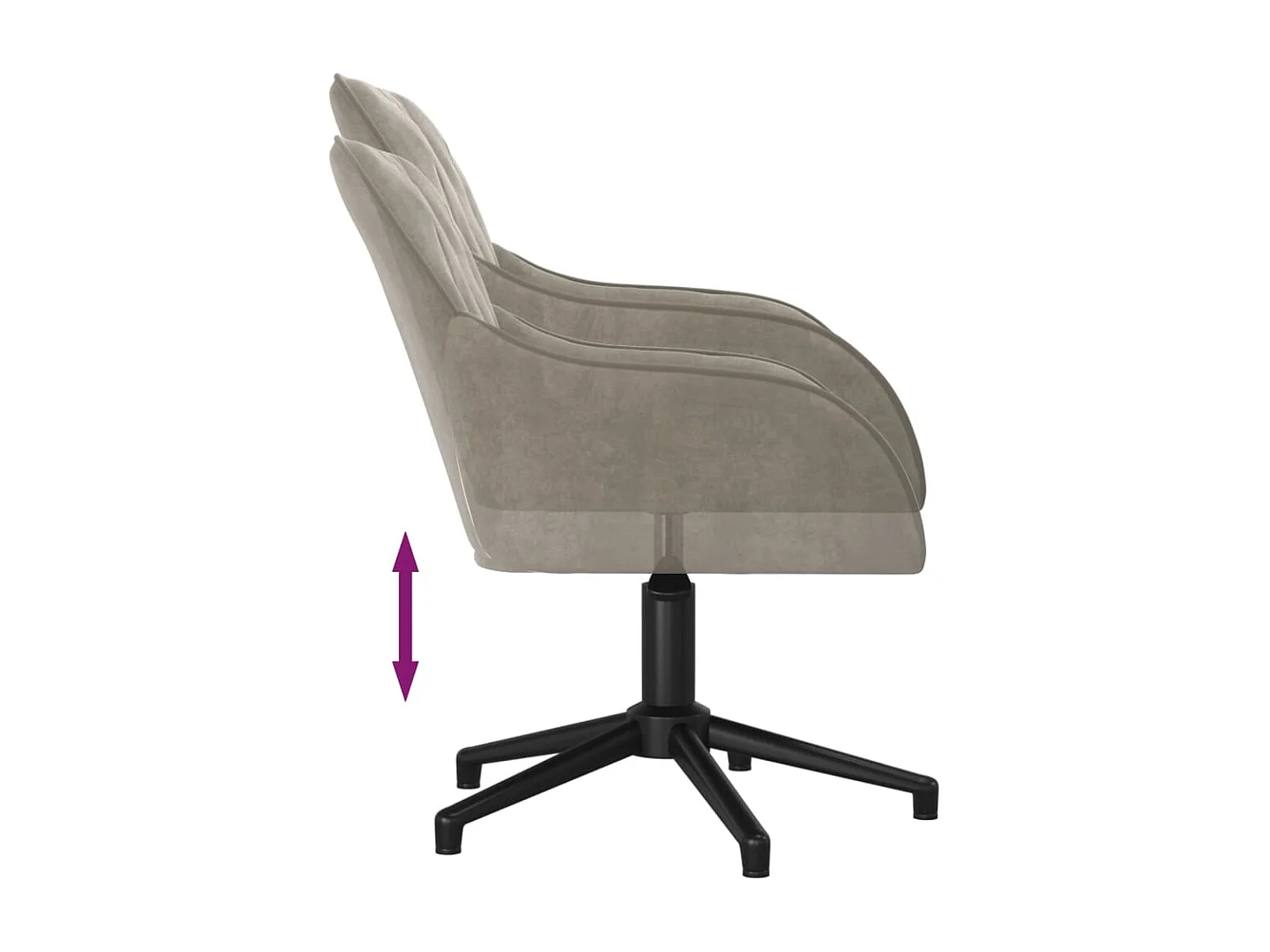 Chaises pivotantes à manger lot de 2 Gris clair Velours