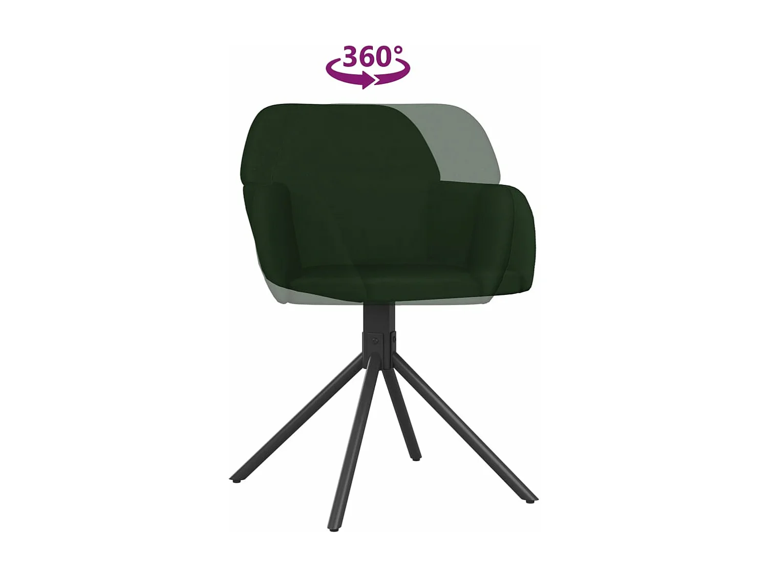 Sillas de comedor giratorias 2 unidades terciopelo verde oscuro