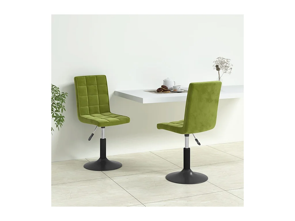 Sillas de comedor giratorias 2 unidades de terciopelo verde claro